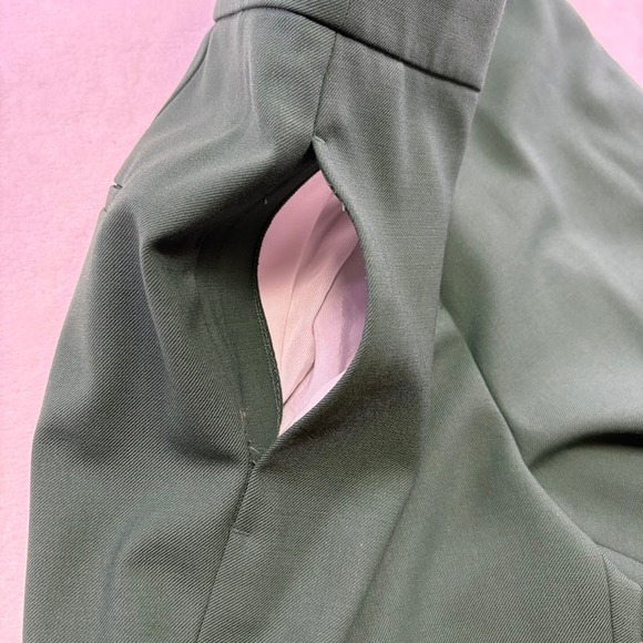 Rebecca Taylor Calvary Cropped Flare High Waist Wool Trousers Pants Green Size 2 - Picture 12 of 15